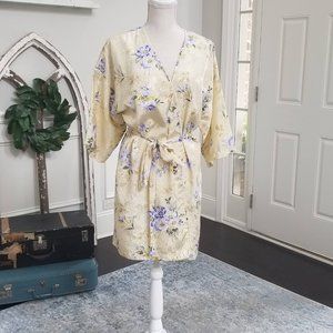 Vintage California Miss Yellow Floral Robe - Large